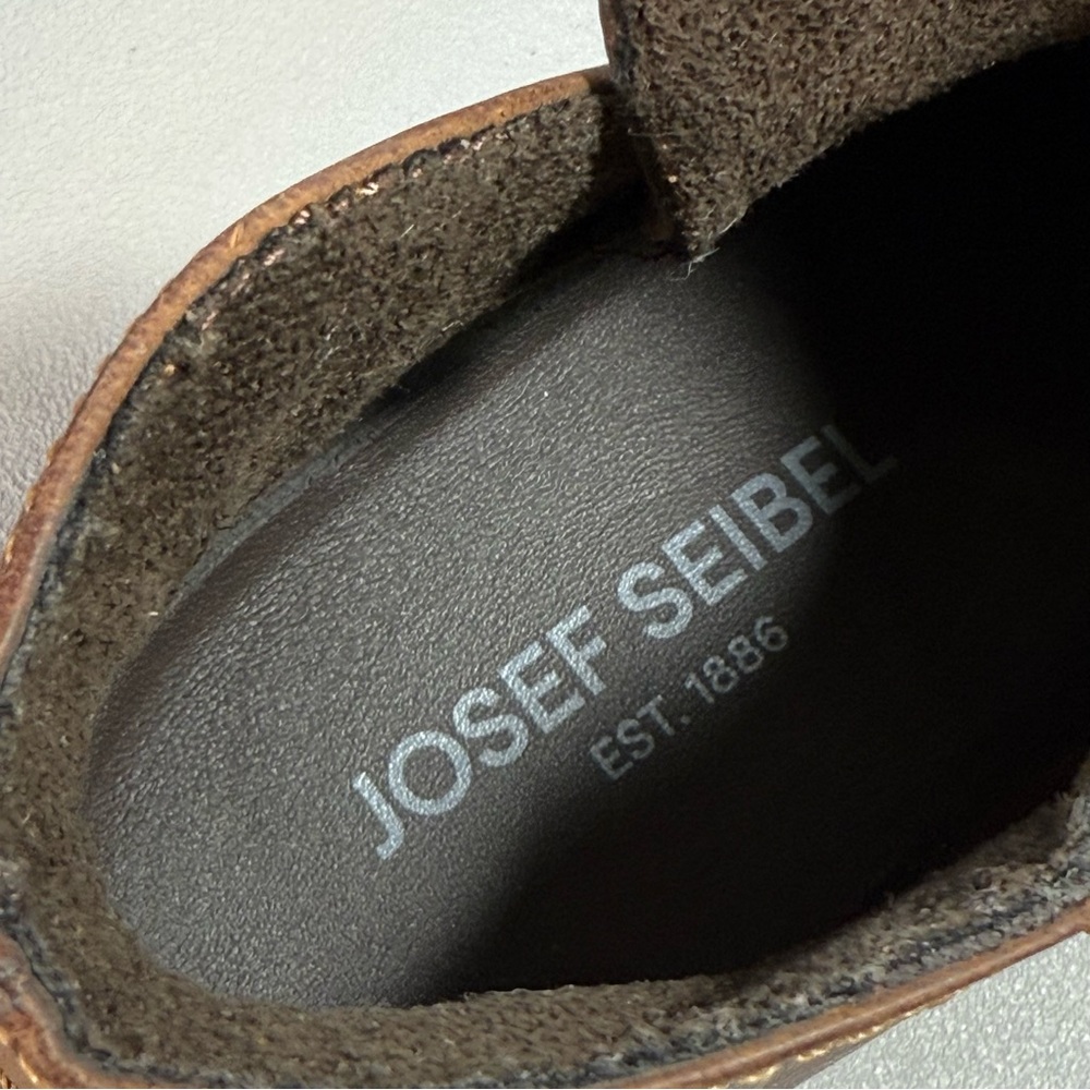 Josef Seibel Sienna 81 Distressed Brown Leather Zip Up Ankle Boots EU39 - Picture 14 of 15